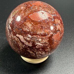 Natural Red Ocean Jasper Quartz Sphere Healing Crystal Polished 59mm 276g